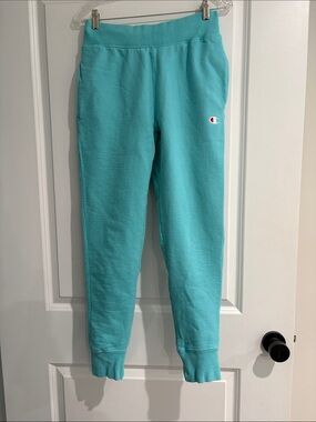 Champion Women' Teal Fleece Joggers Sweatpants sz via S small